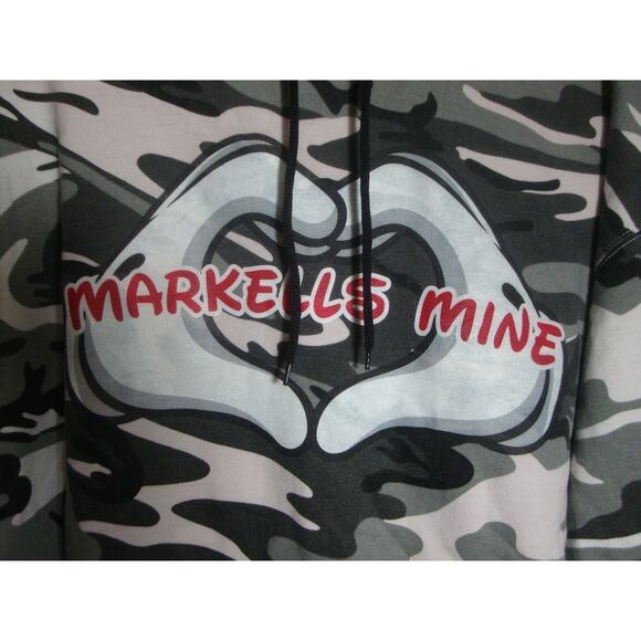 Pink Camo Hoodie Luckiest Girl Heart XL Boyfriend Sweatshirt Fleece Line Markell - Picture 3 of 3